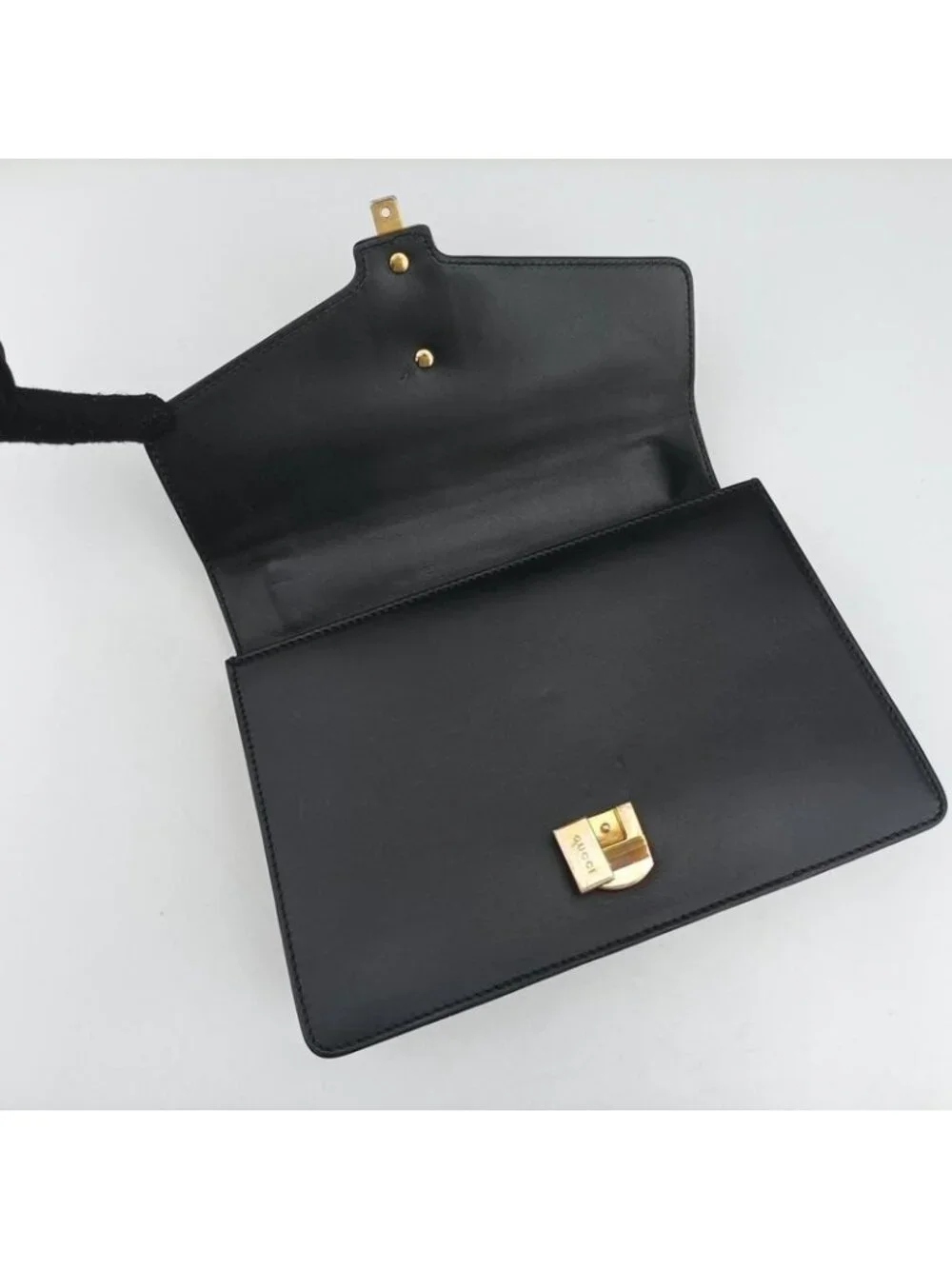 Gucci Sylvie Black Green Red Leather Messenger Bag - Picture 15 of 15